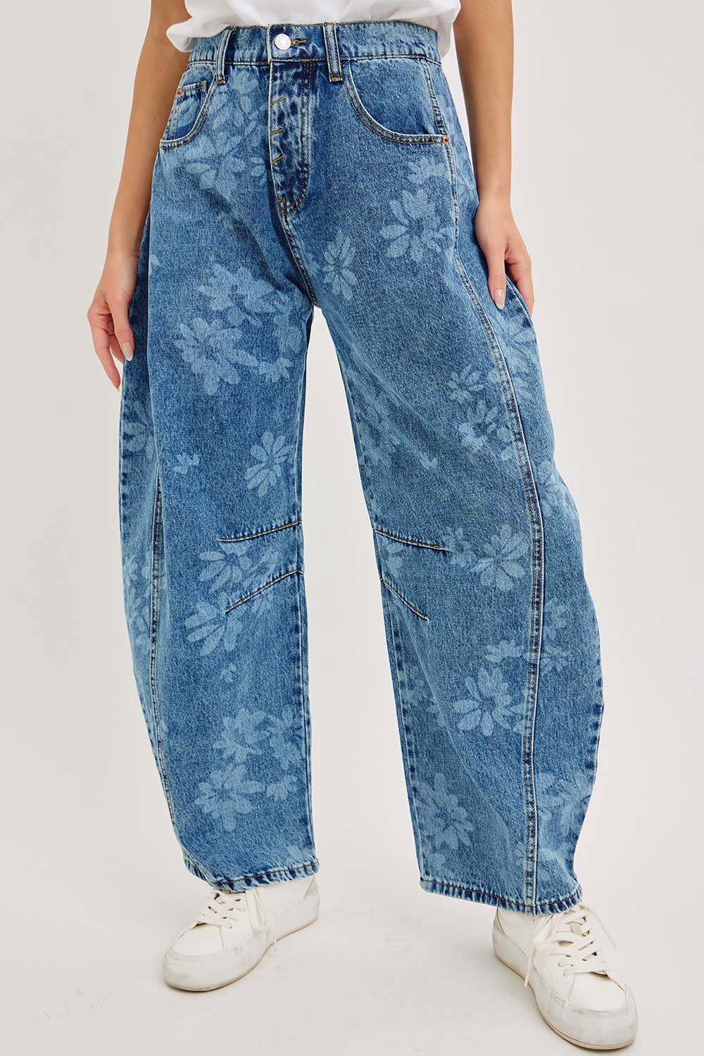 Floral Barrel Jeans
