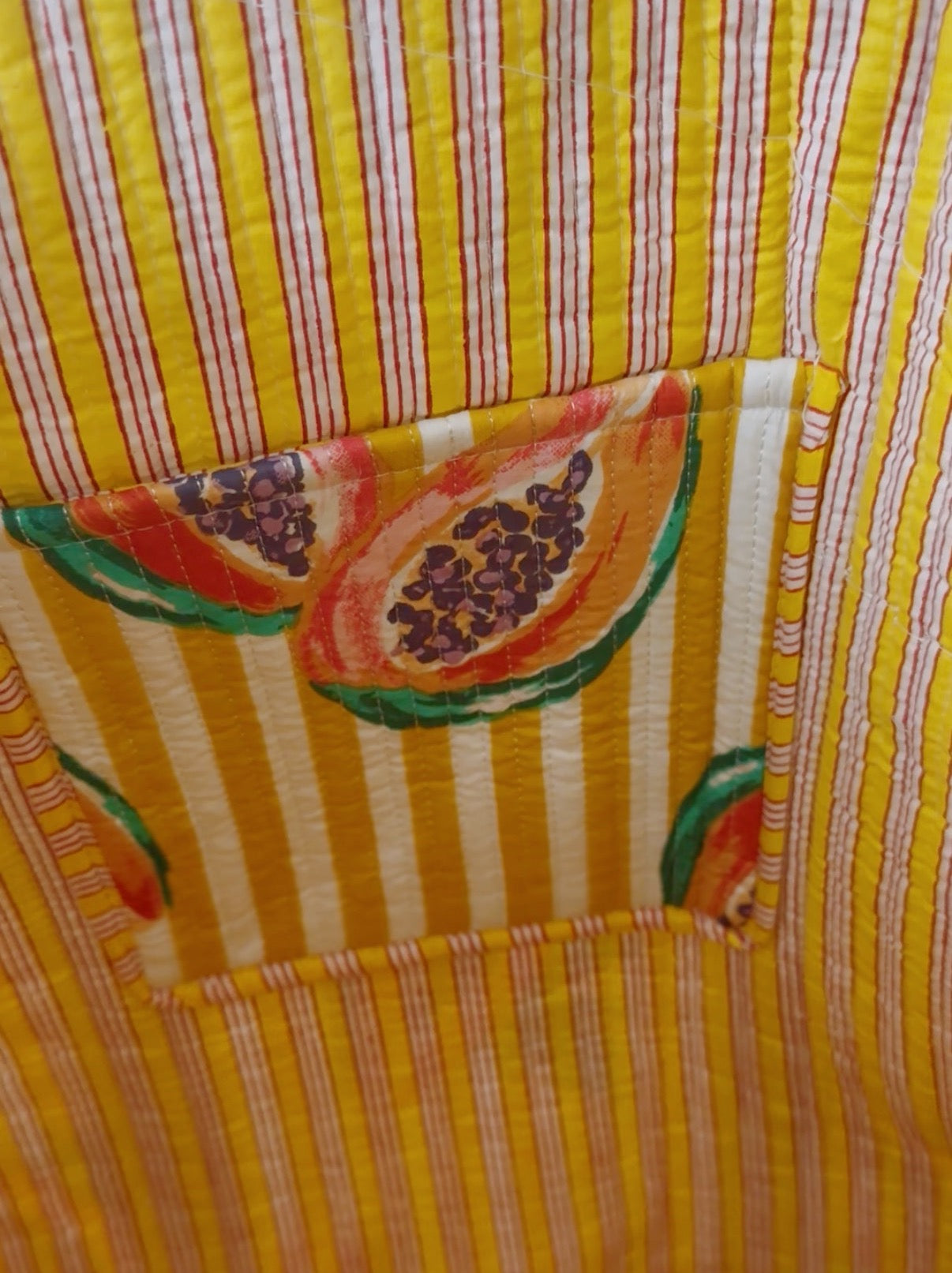 Yellow Papaya Quilted Tote