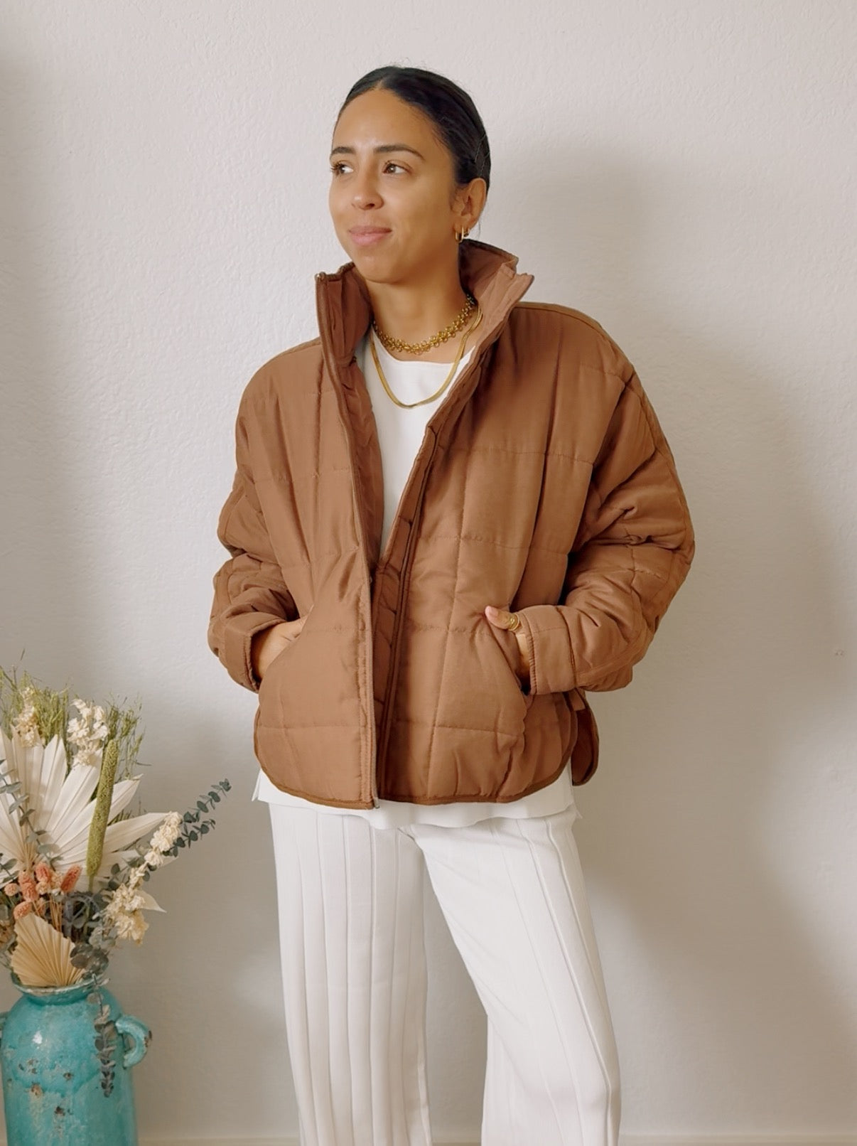 Brown Quilted Jacket
