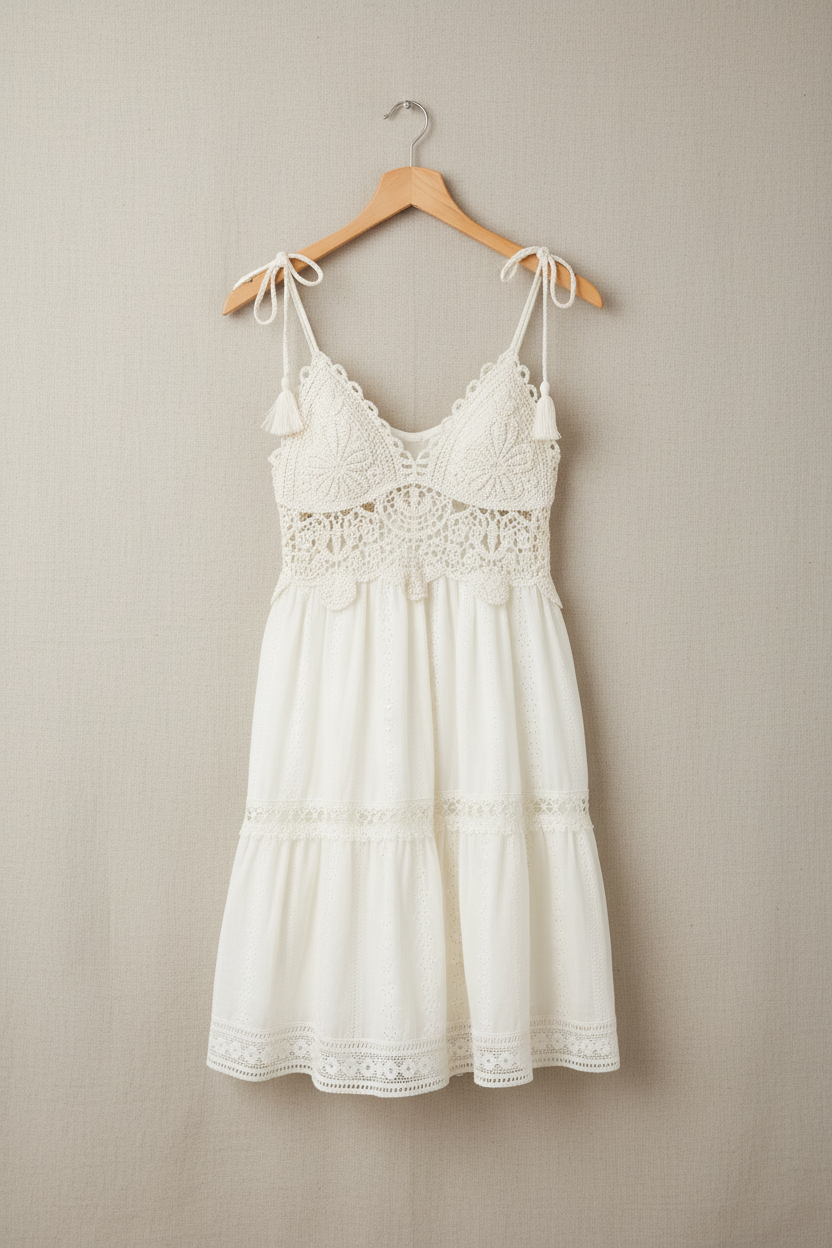 Sirena Crochet Short Dress