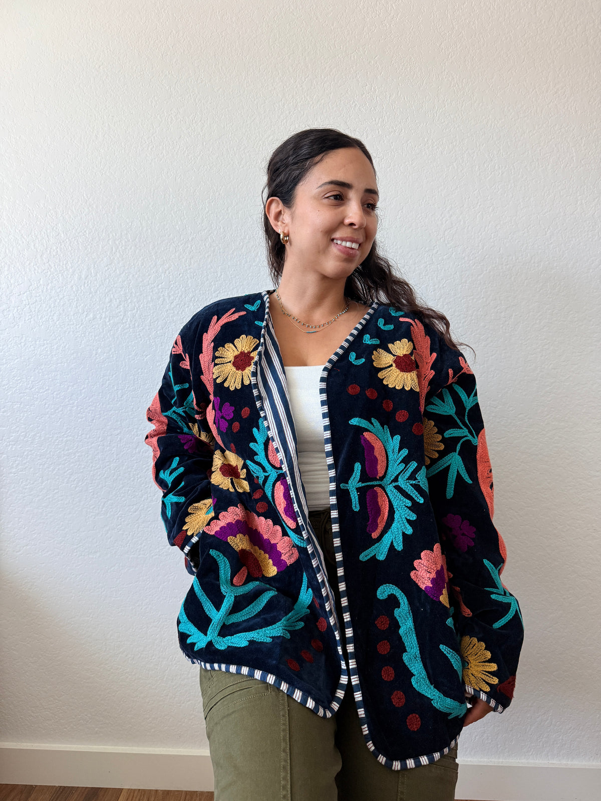 Navy Pine Cotton Jacket