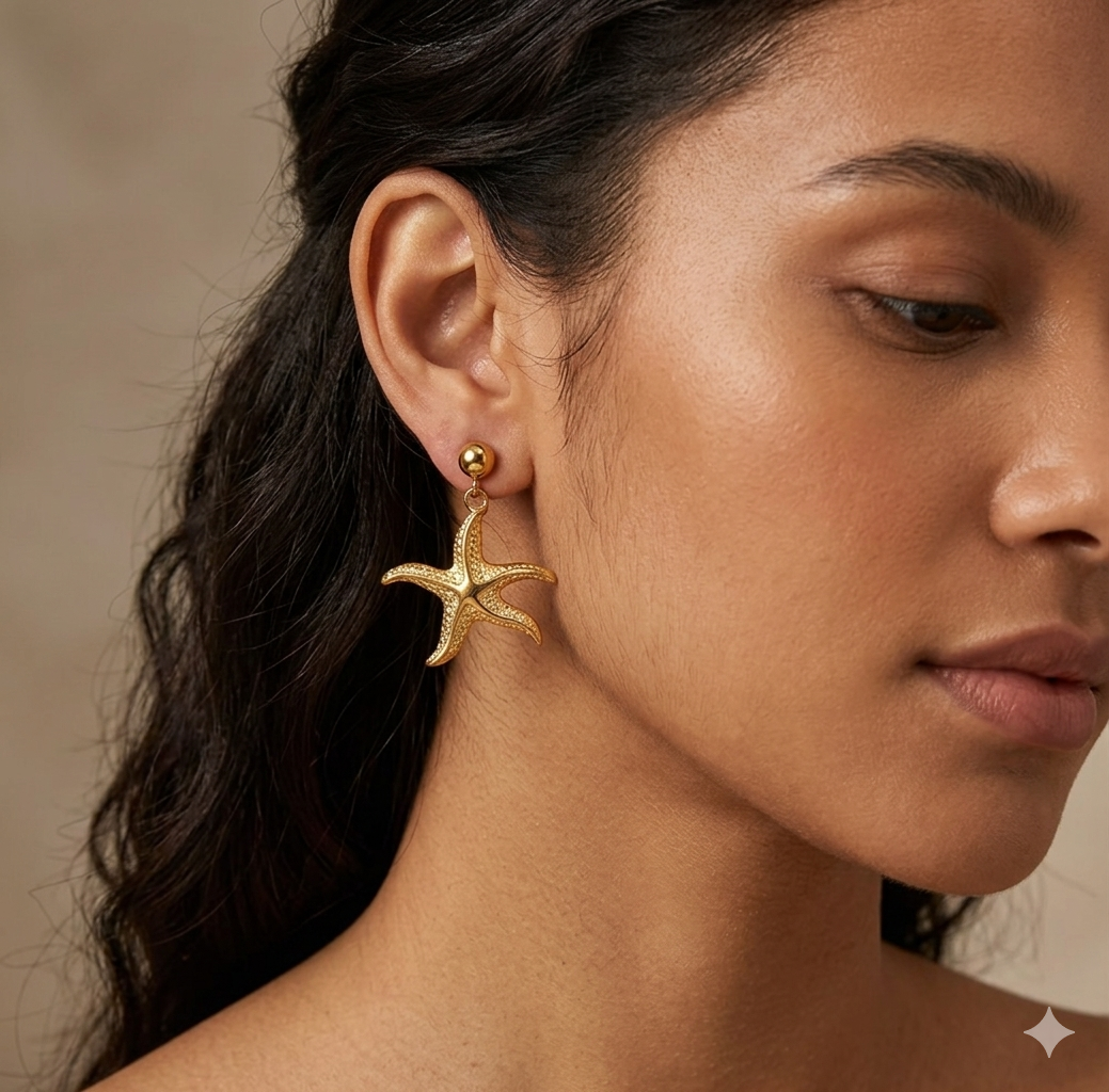 Gold Sea Star Earrings