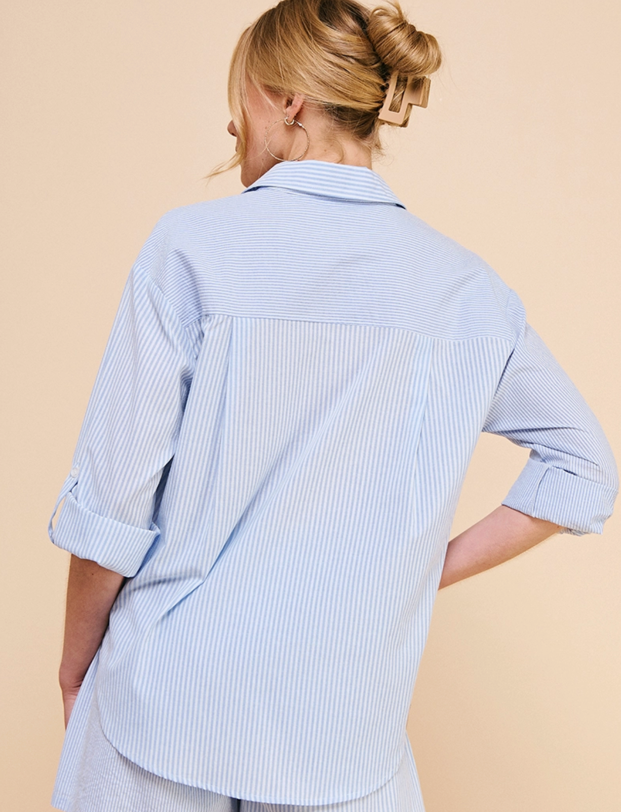 Blue Button Down Collar Shirt