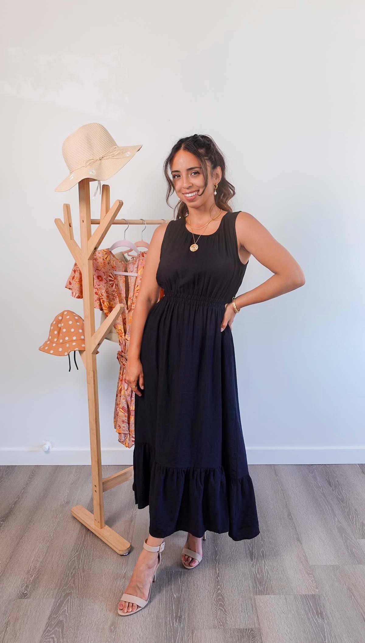 Open Back Black Dress