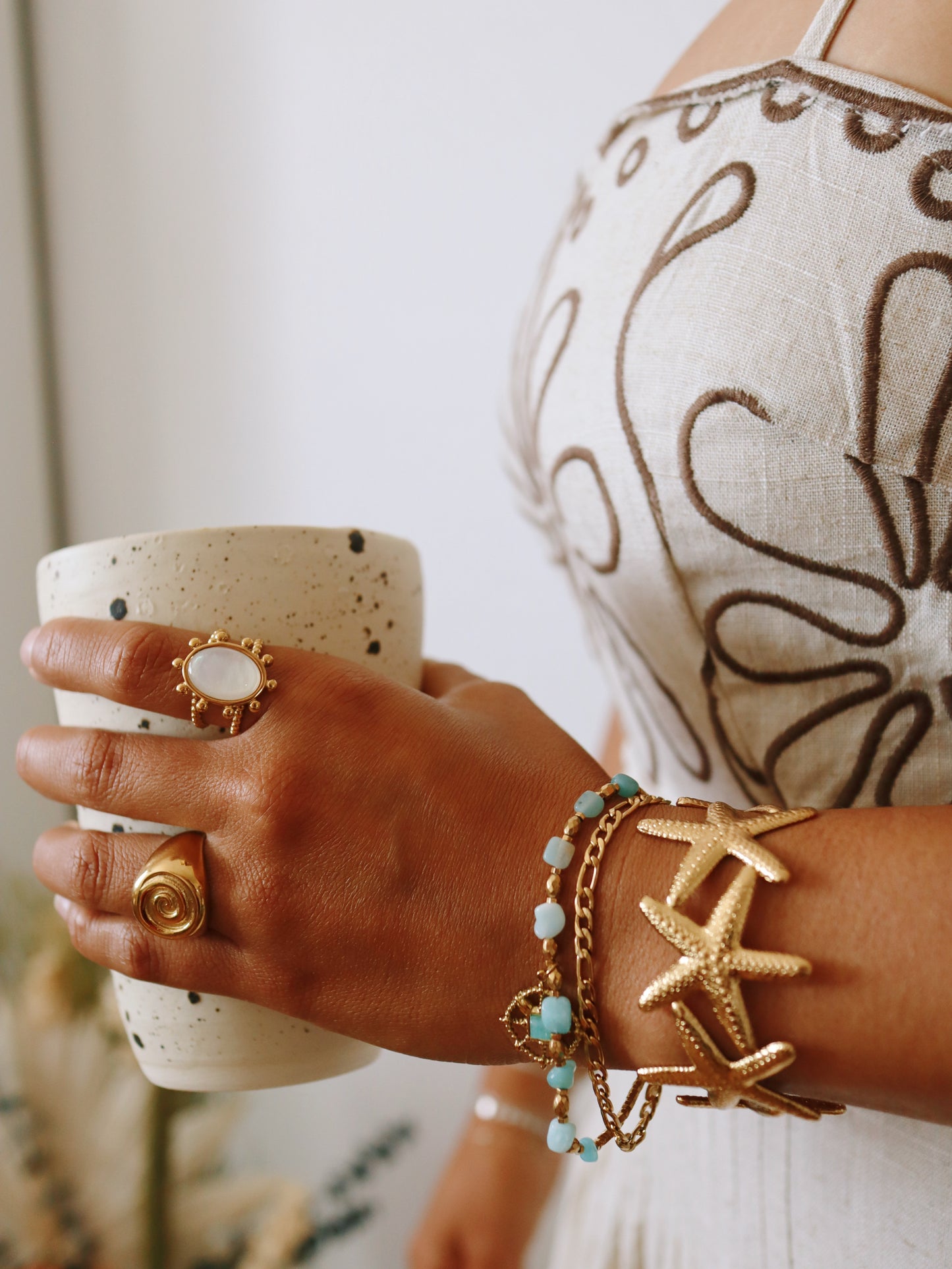 Aquamarine Figaro Bracelet Set