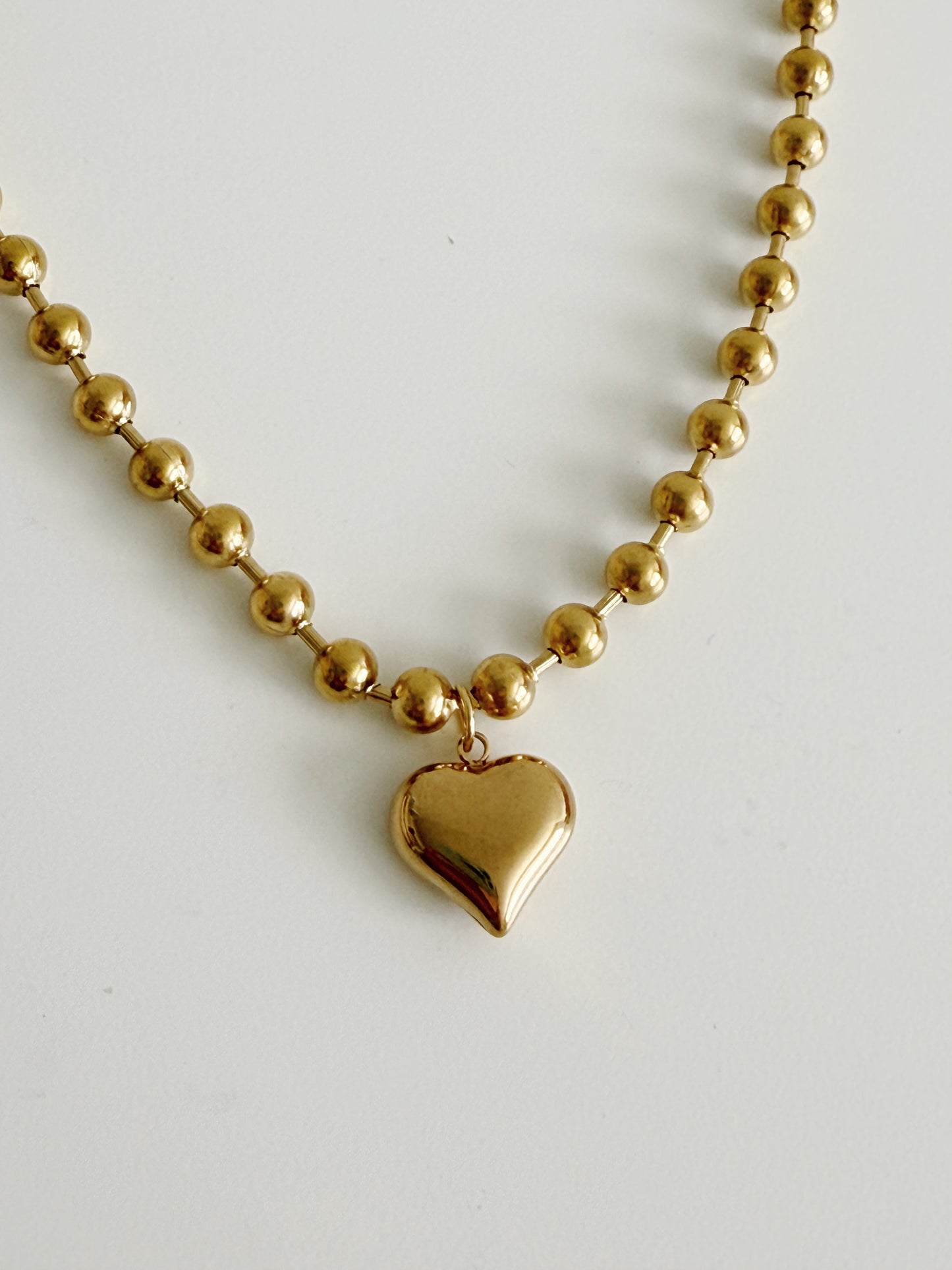 Golden Chunky Heart Necklace