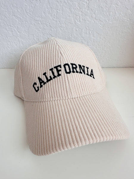 White Ribbed California Cap