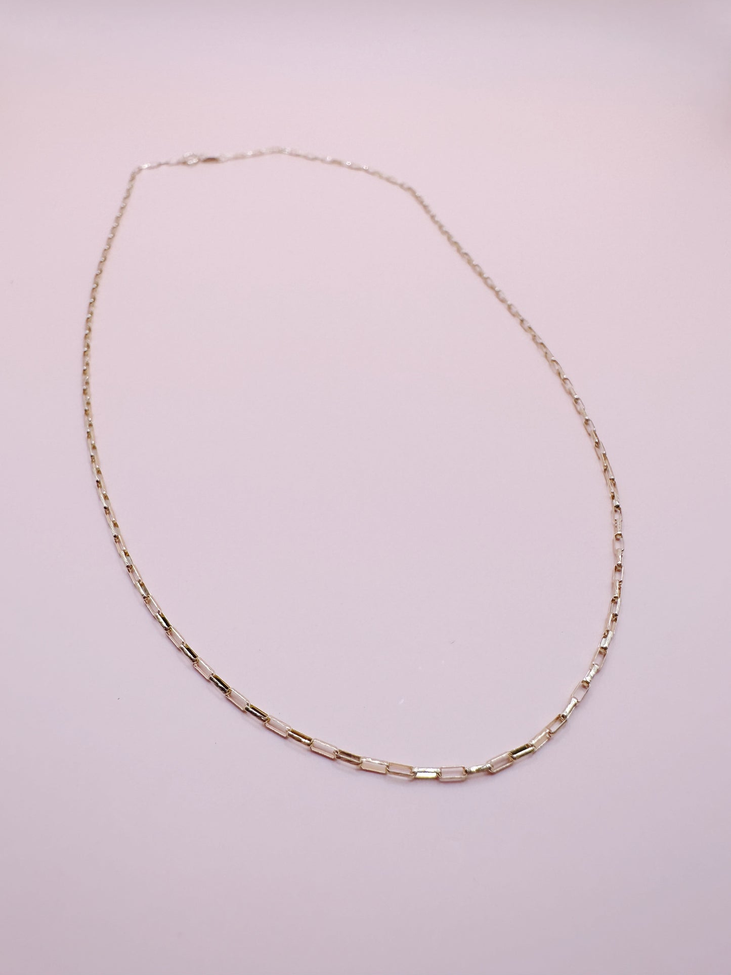 14k Gold Paperclip Necklace