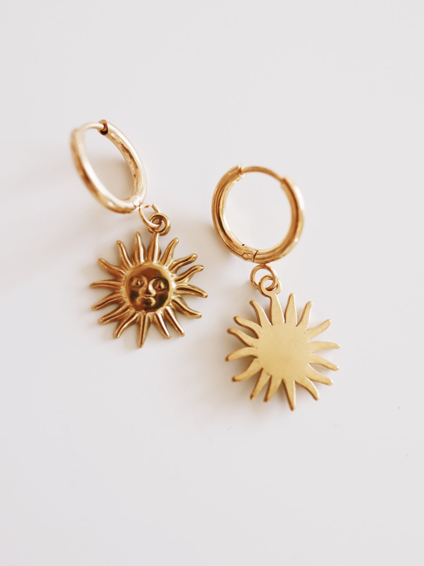 Golden Sun Charm Earrings