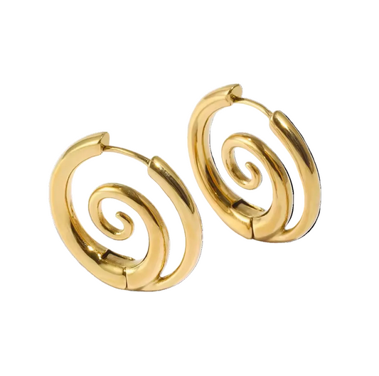 Gold Swirl Hoops