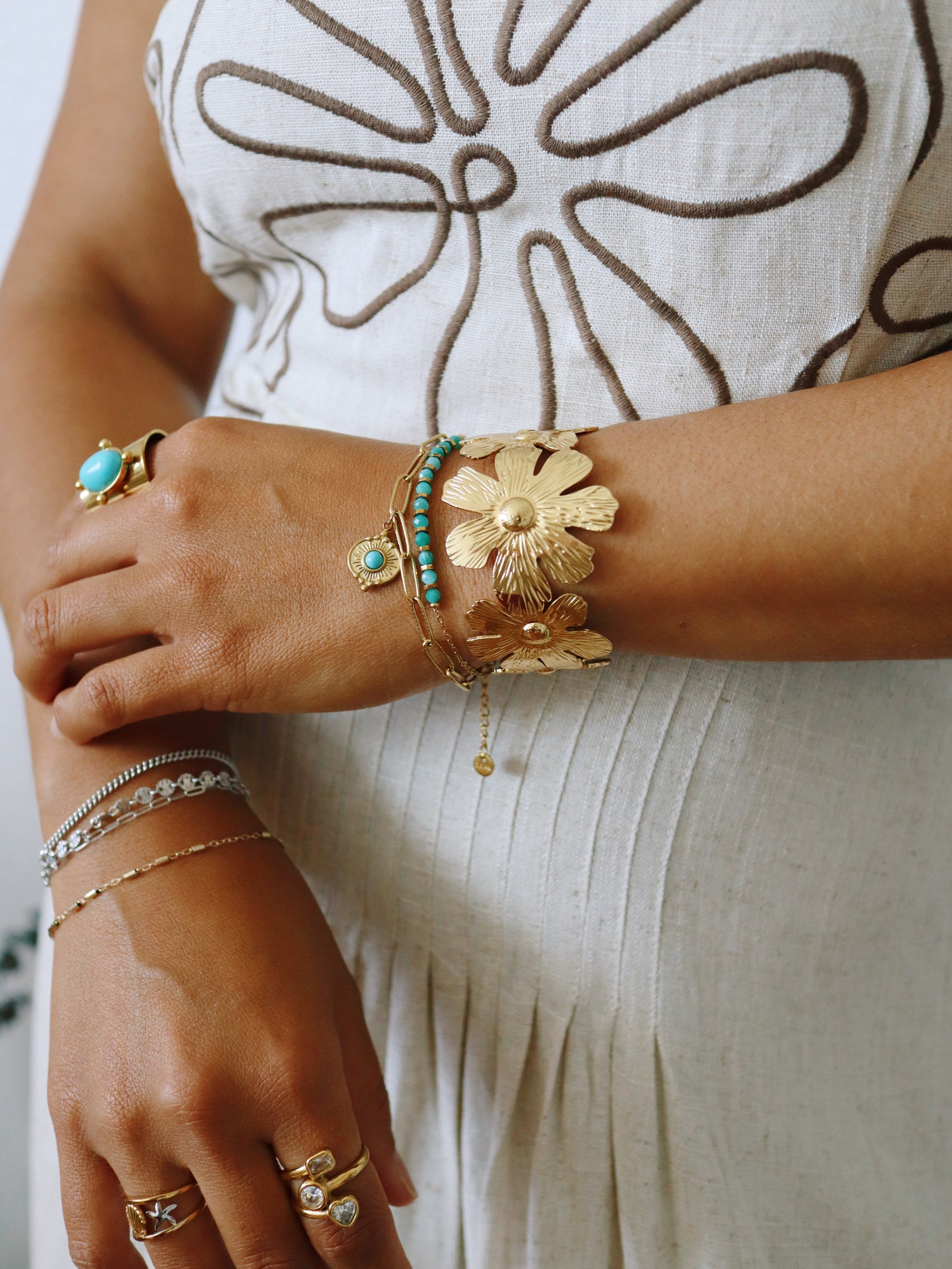 Flower Cuff Bracelet