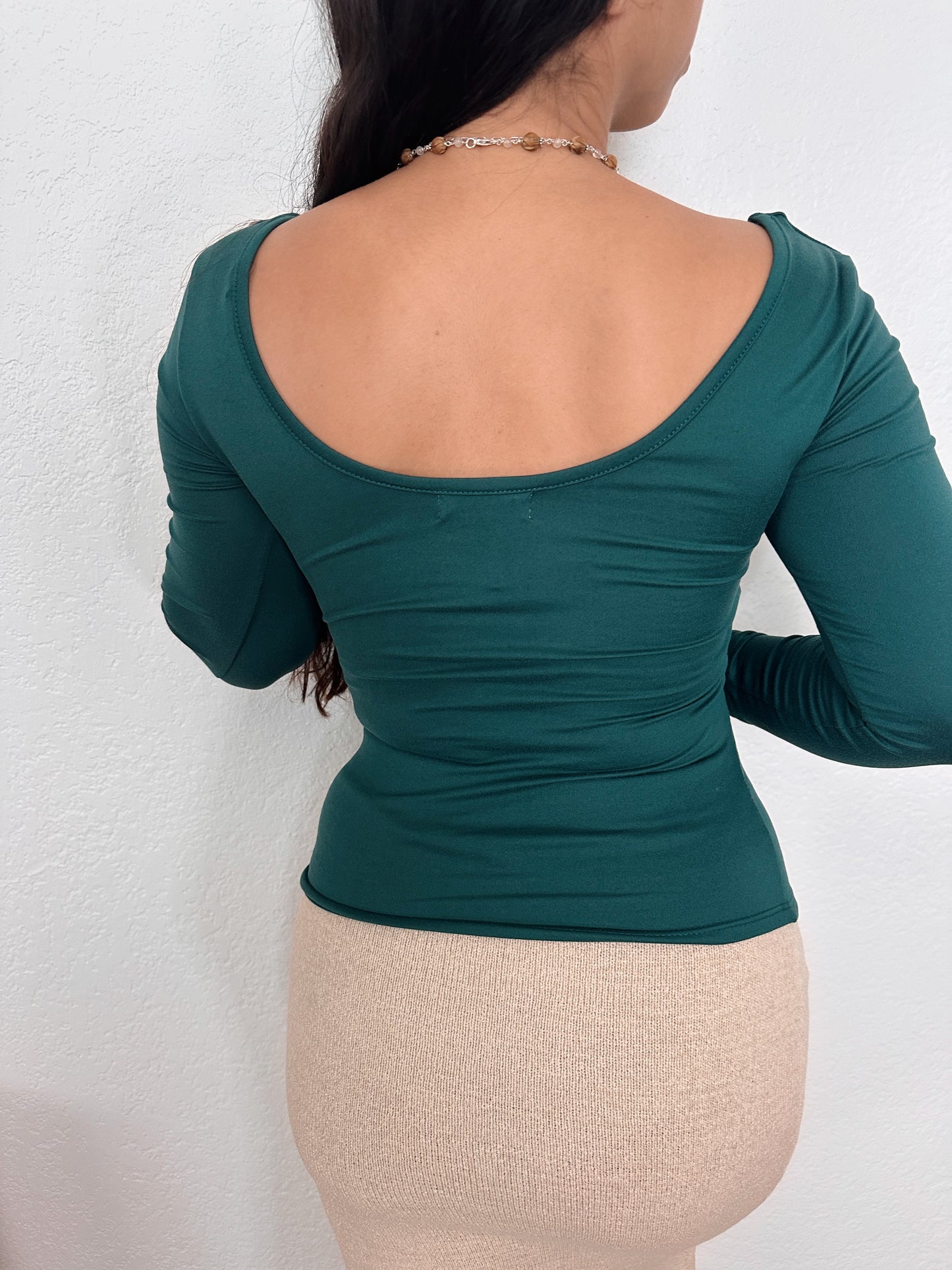 Forest Green Seamless Long Sleeve Top