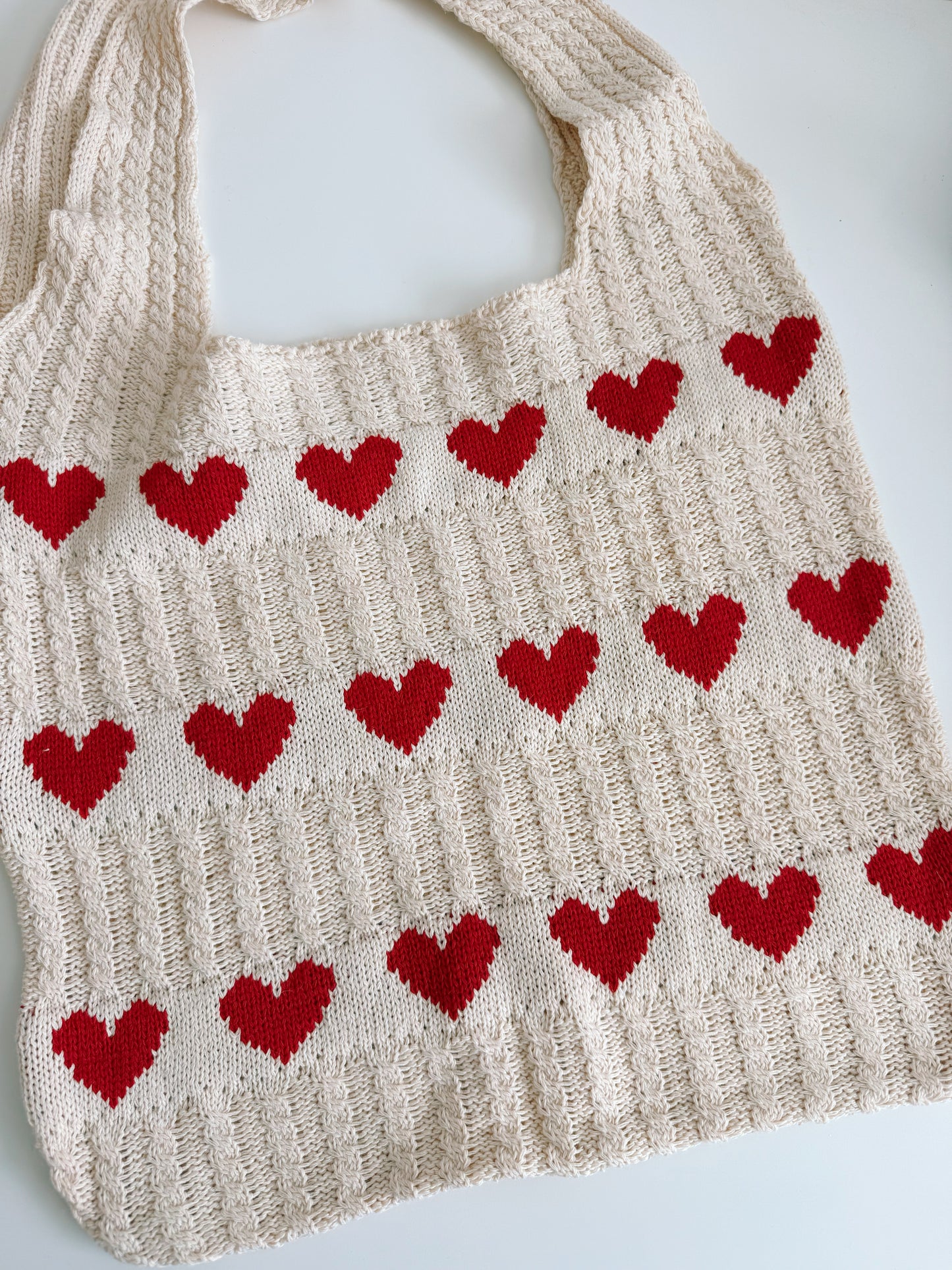 Red Heart Knit Bag