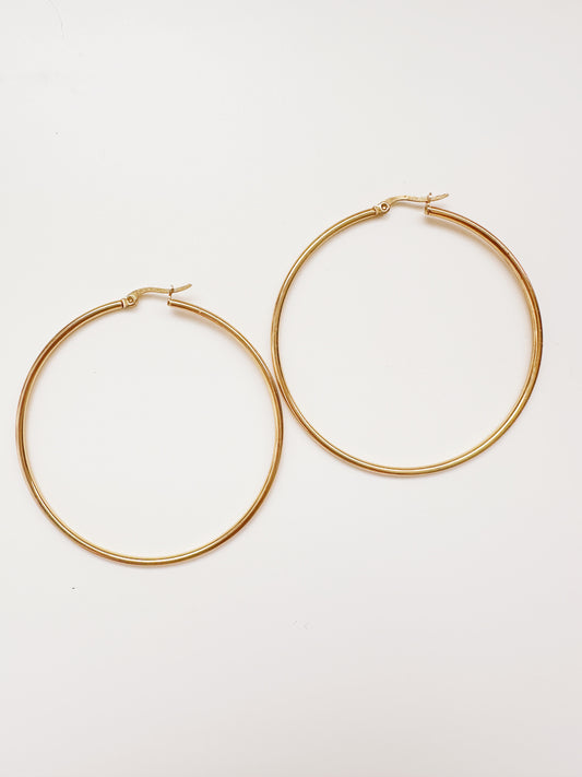 Thin Golden Hoops