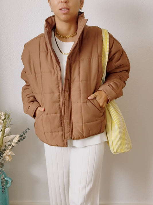 Brown Quilted Jacket