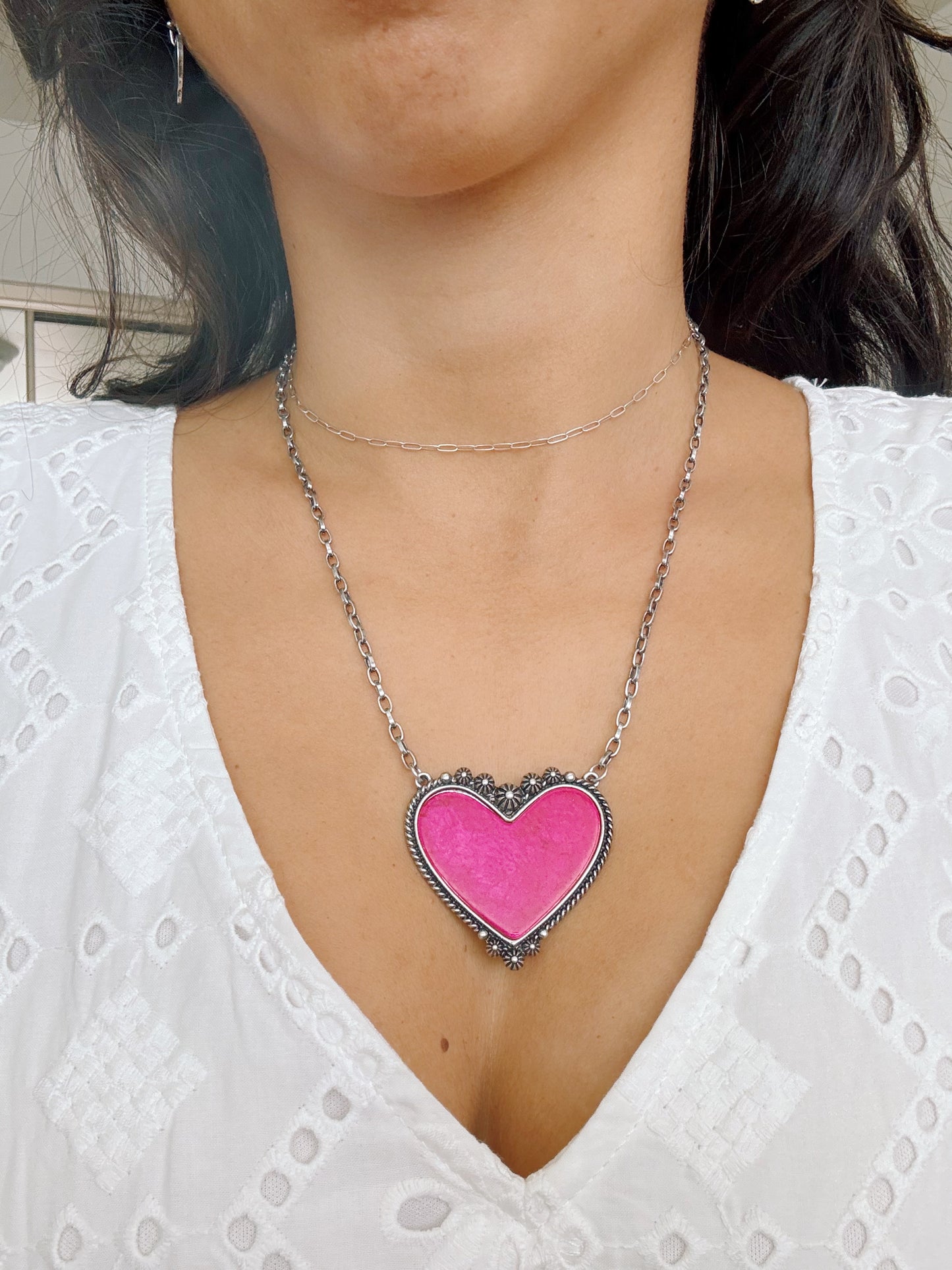 Pink Heart Necklace