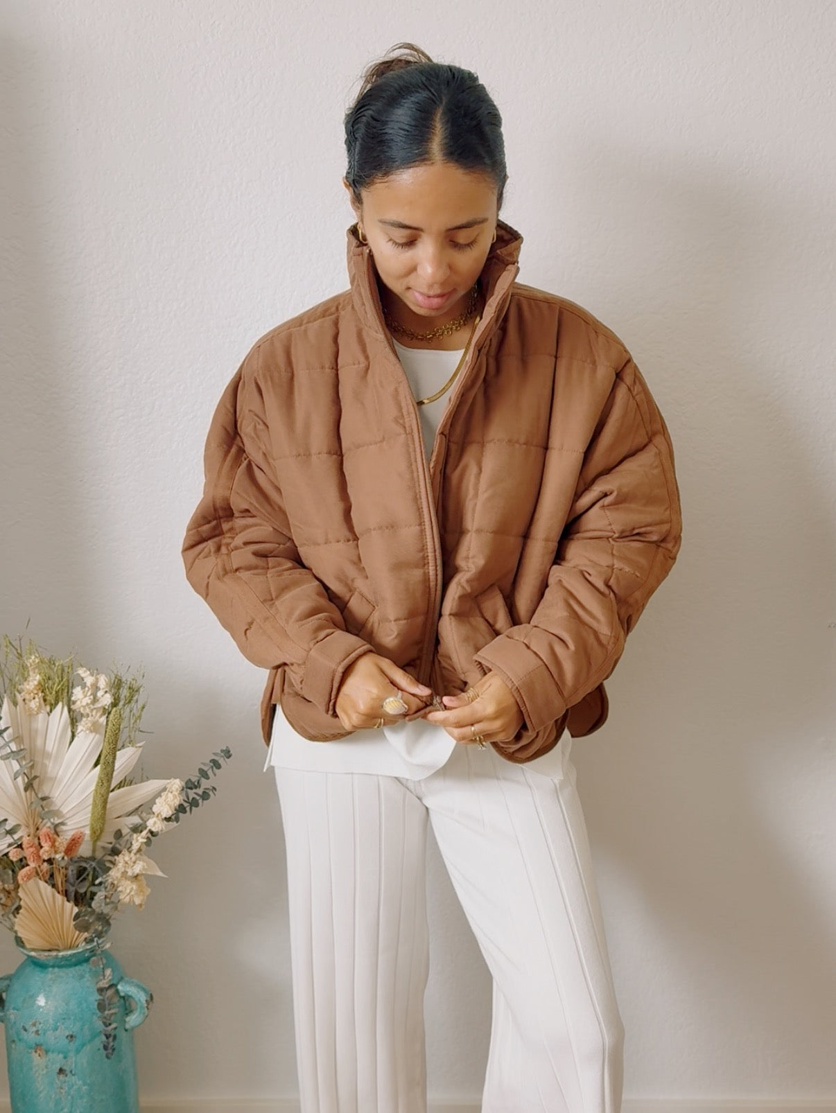 Brown Quilted Jacket