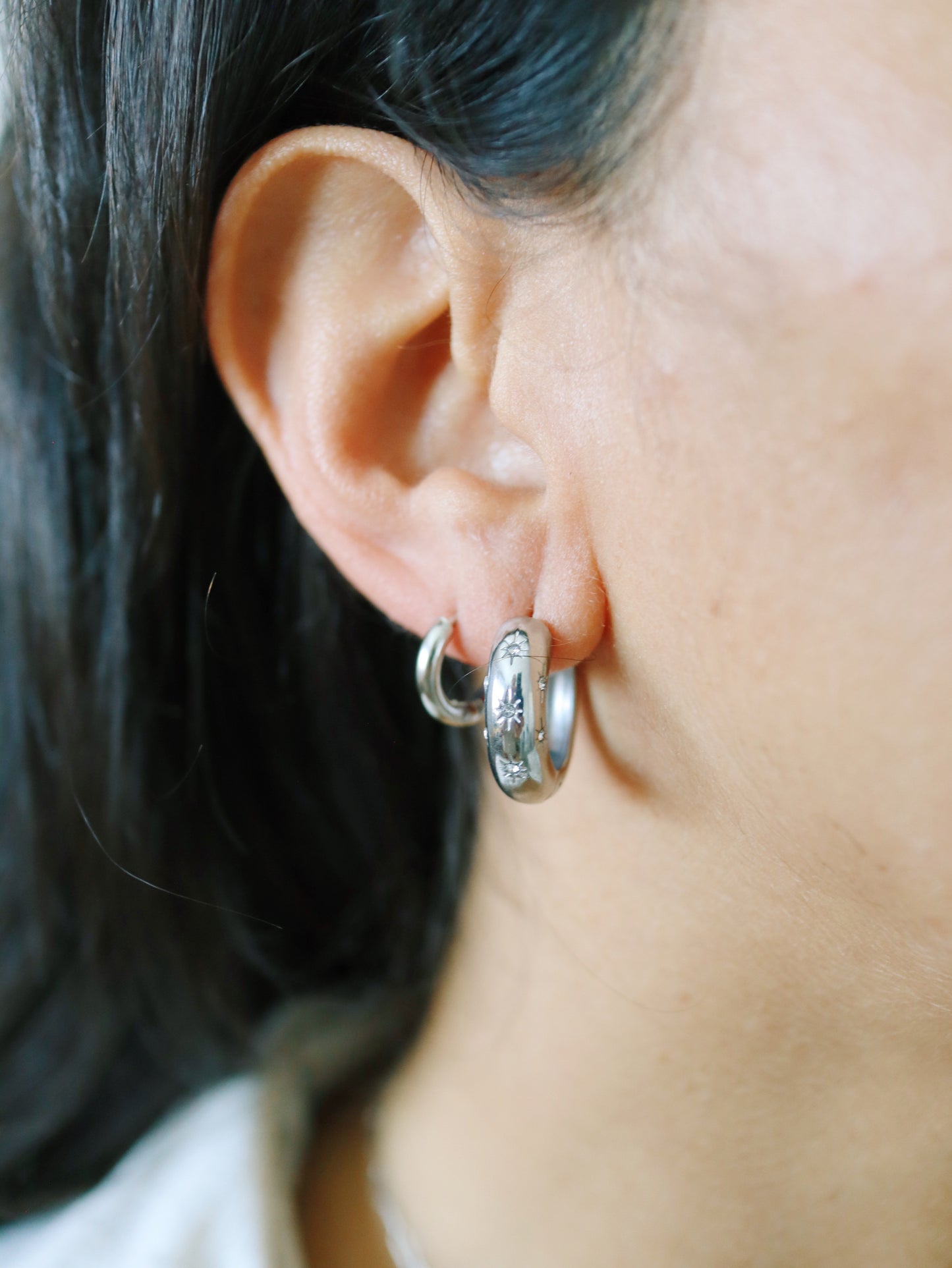 Silver Skye Hoops