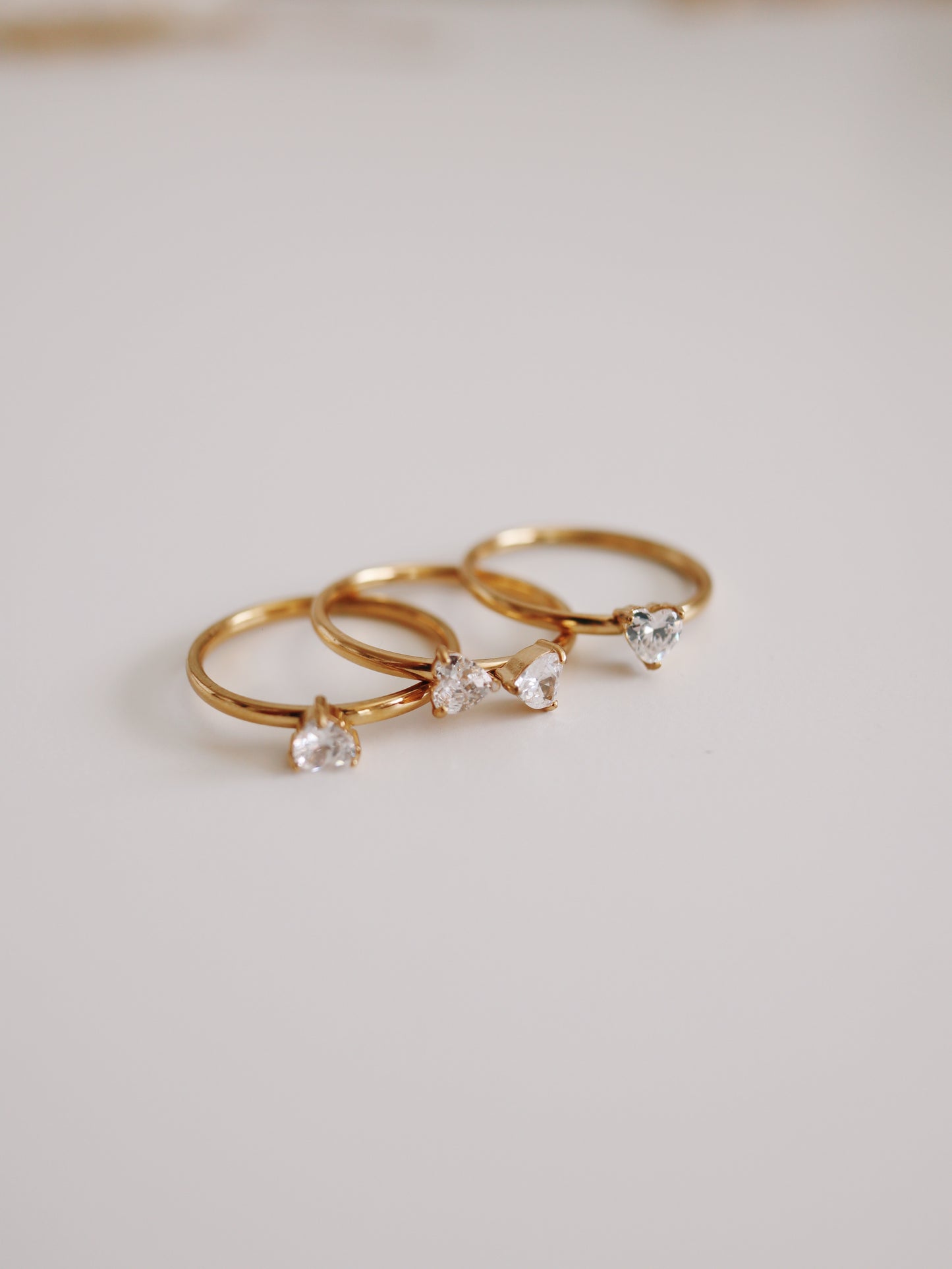 Heart Clover Ring Stack