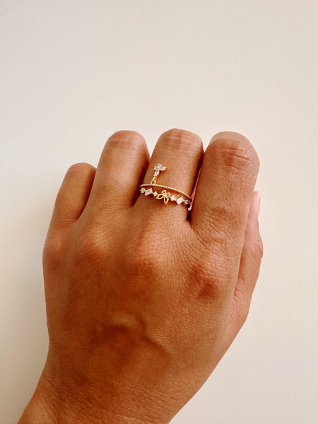 Naida Gold Crystal Ring