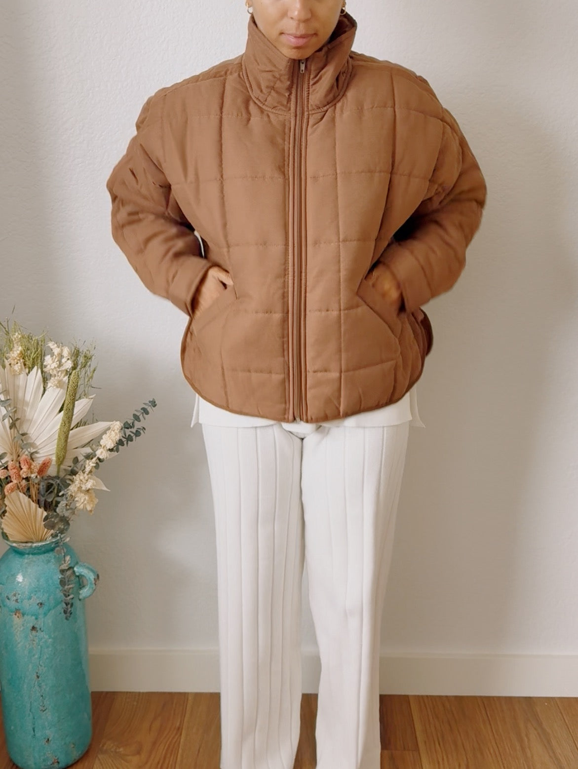Brown Quilted Jacket
