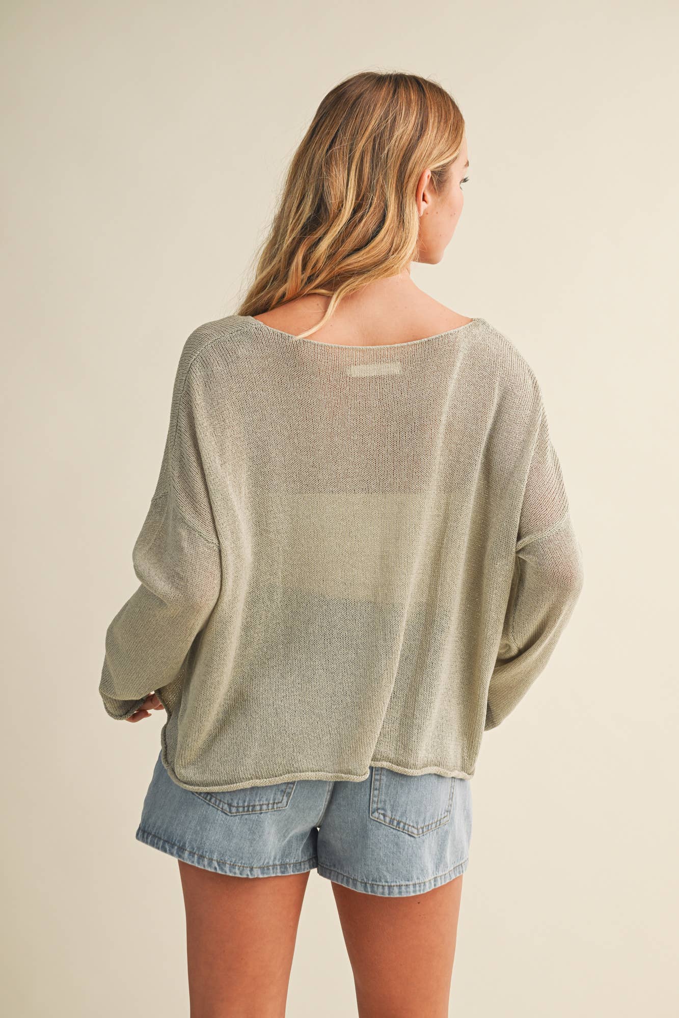 Sage Sheer Pullover Sweater