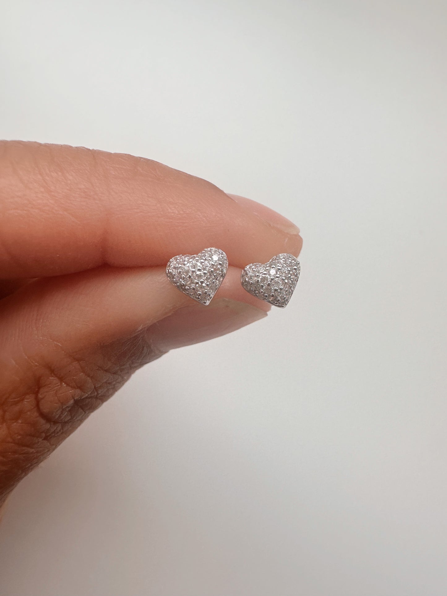 Mini Silver Heart Studs