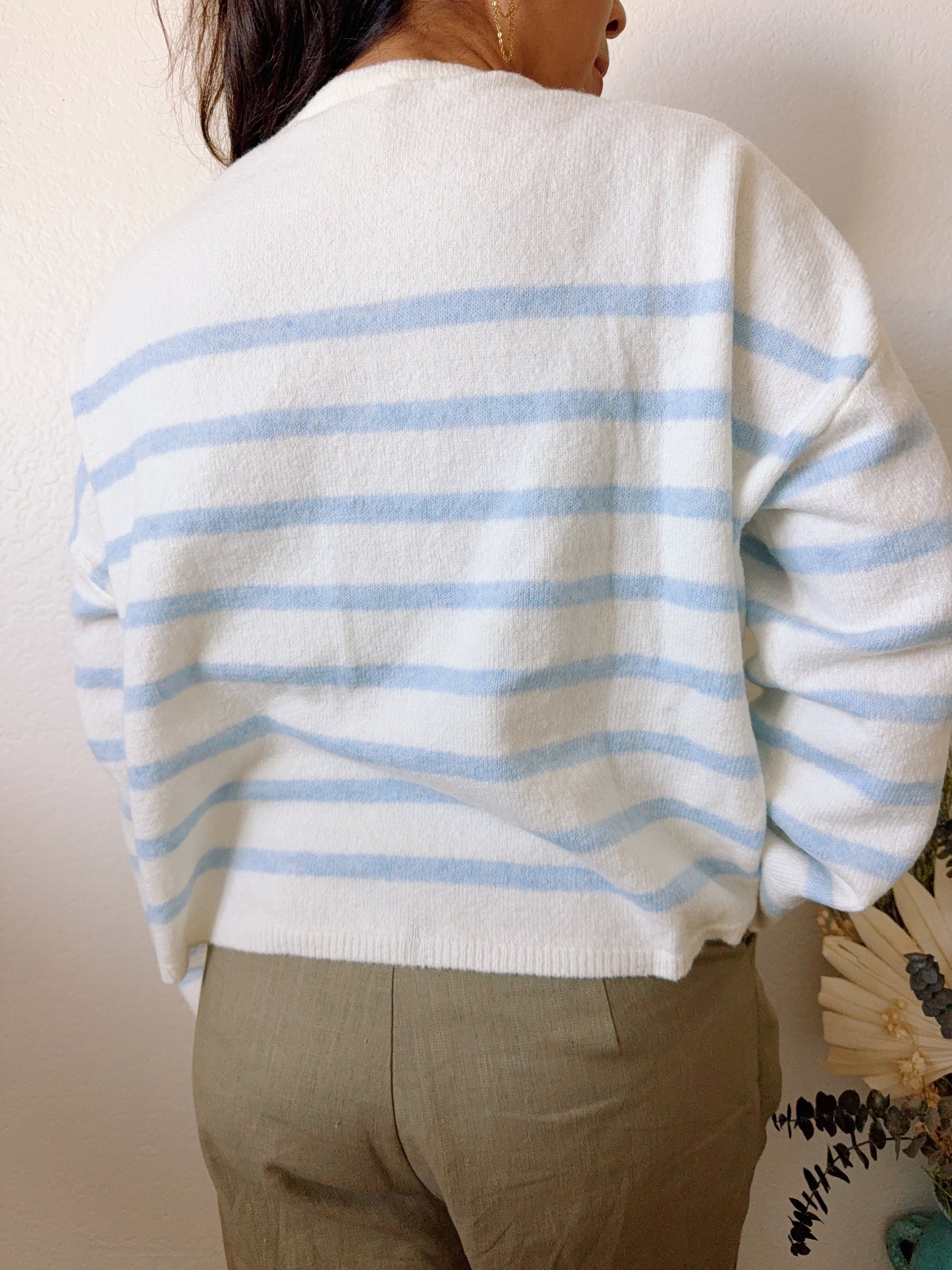 Sea Foam Striped Cardigan