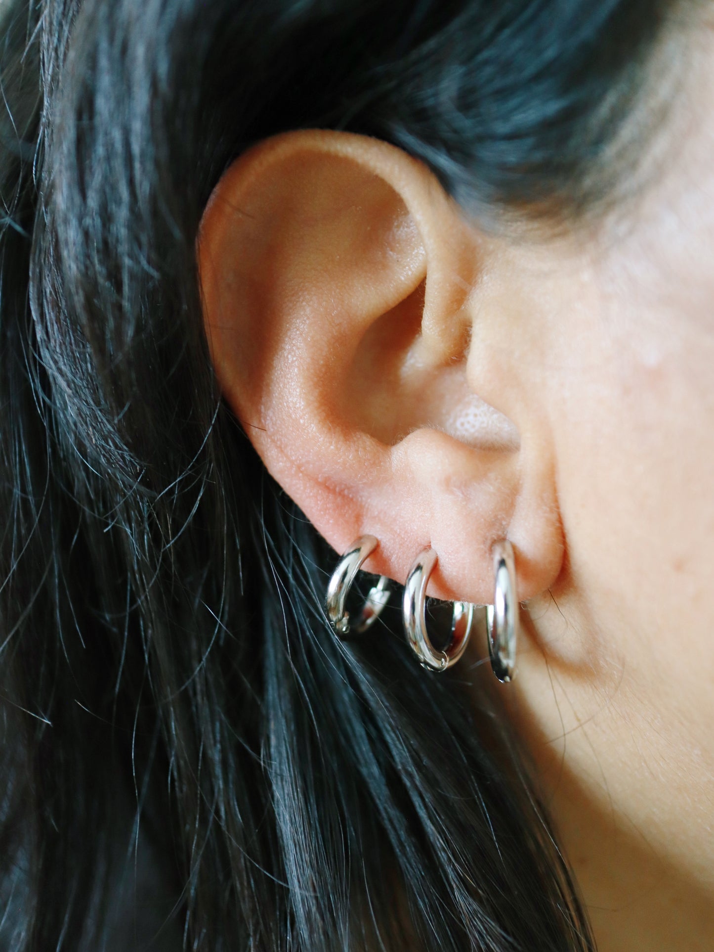 Parker Silver Hoop Set