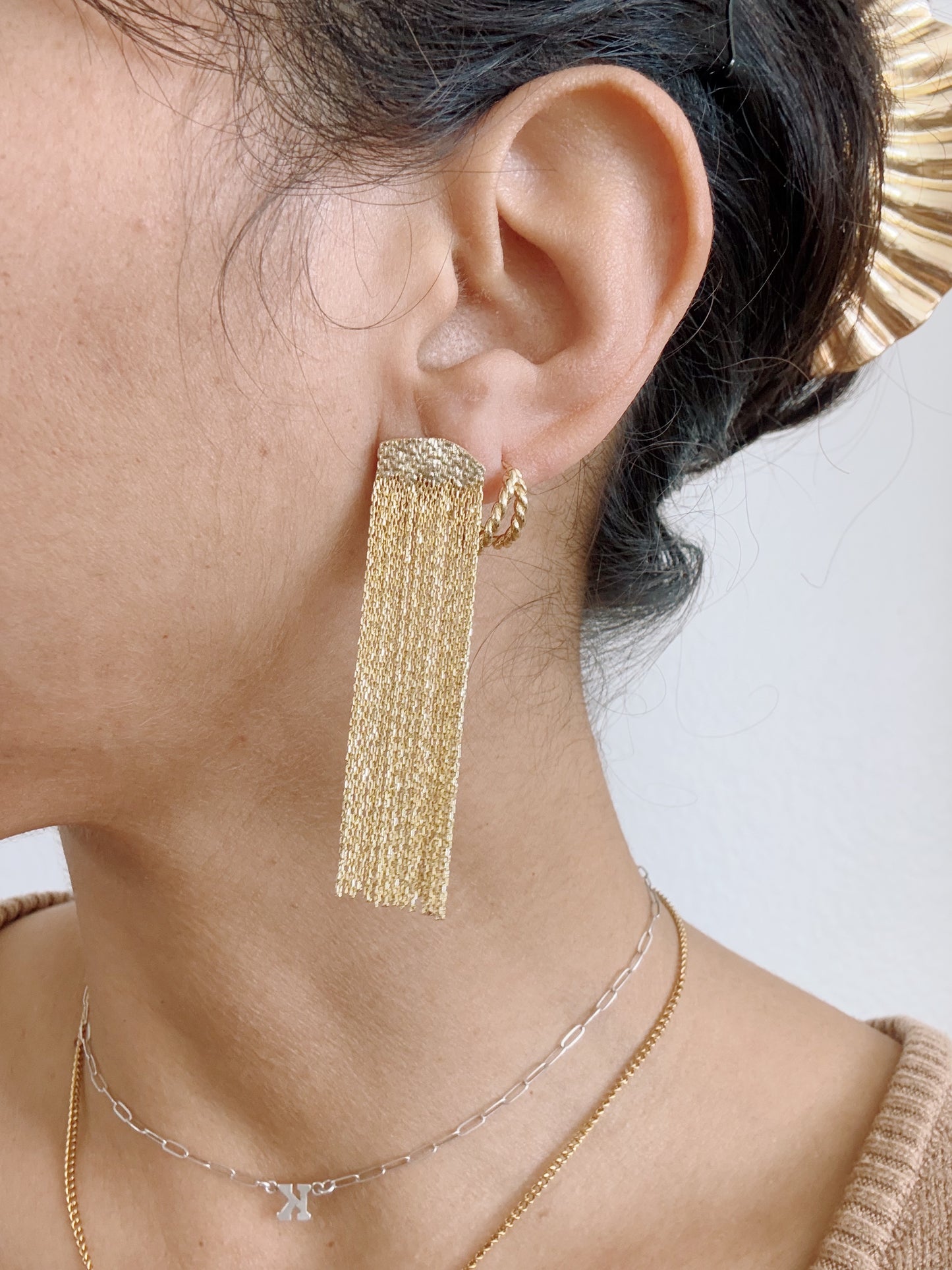 Amika Gold Tassel Earrings