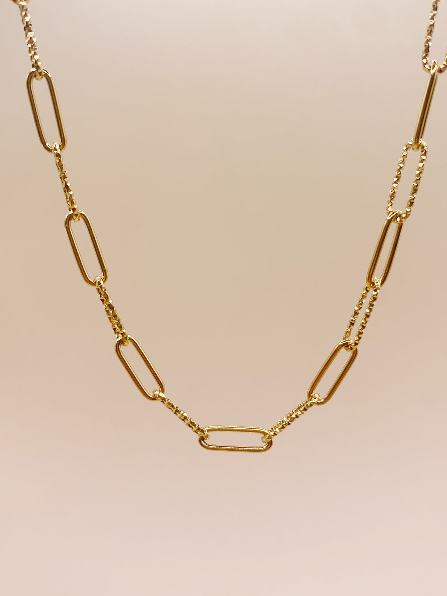 Hammered Paperclip Necklace