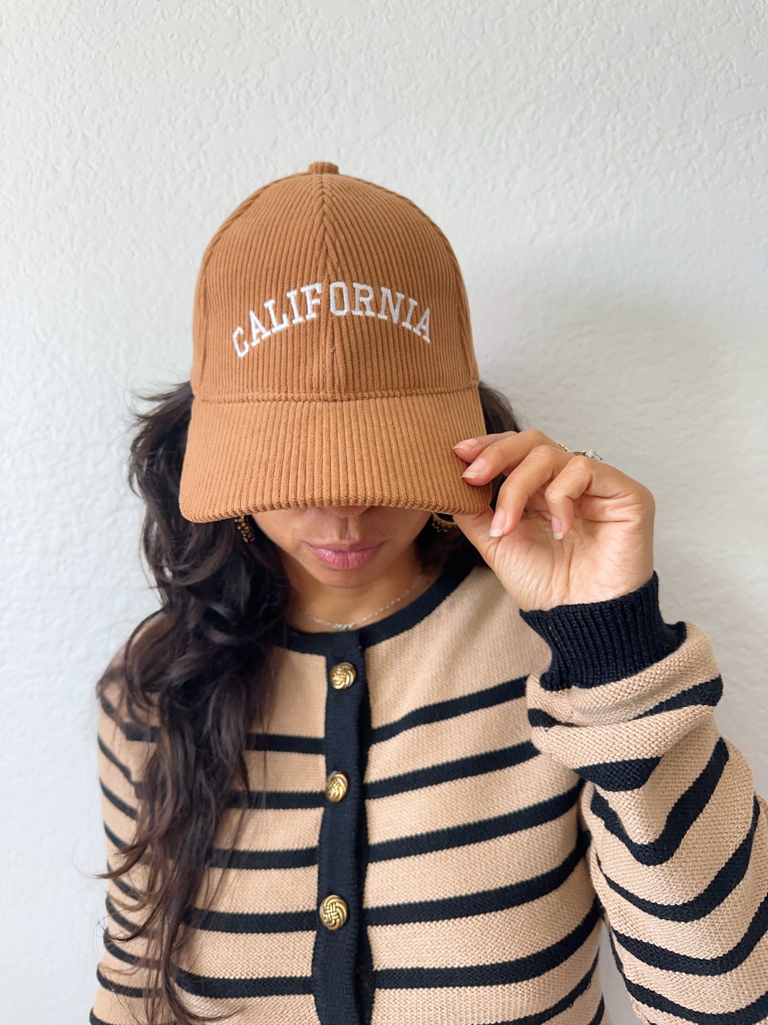 Rust Ribbed California Cap