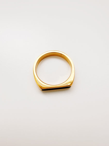 Black Half Signet Ring