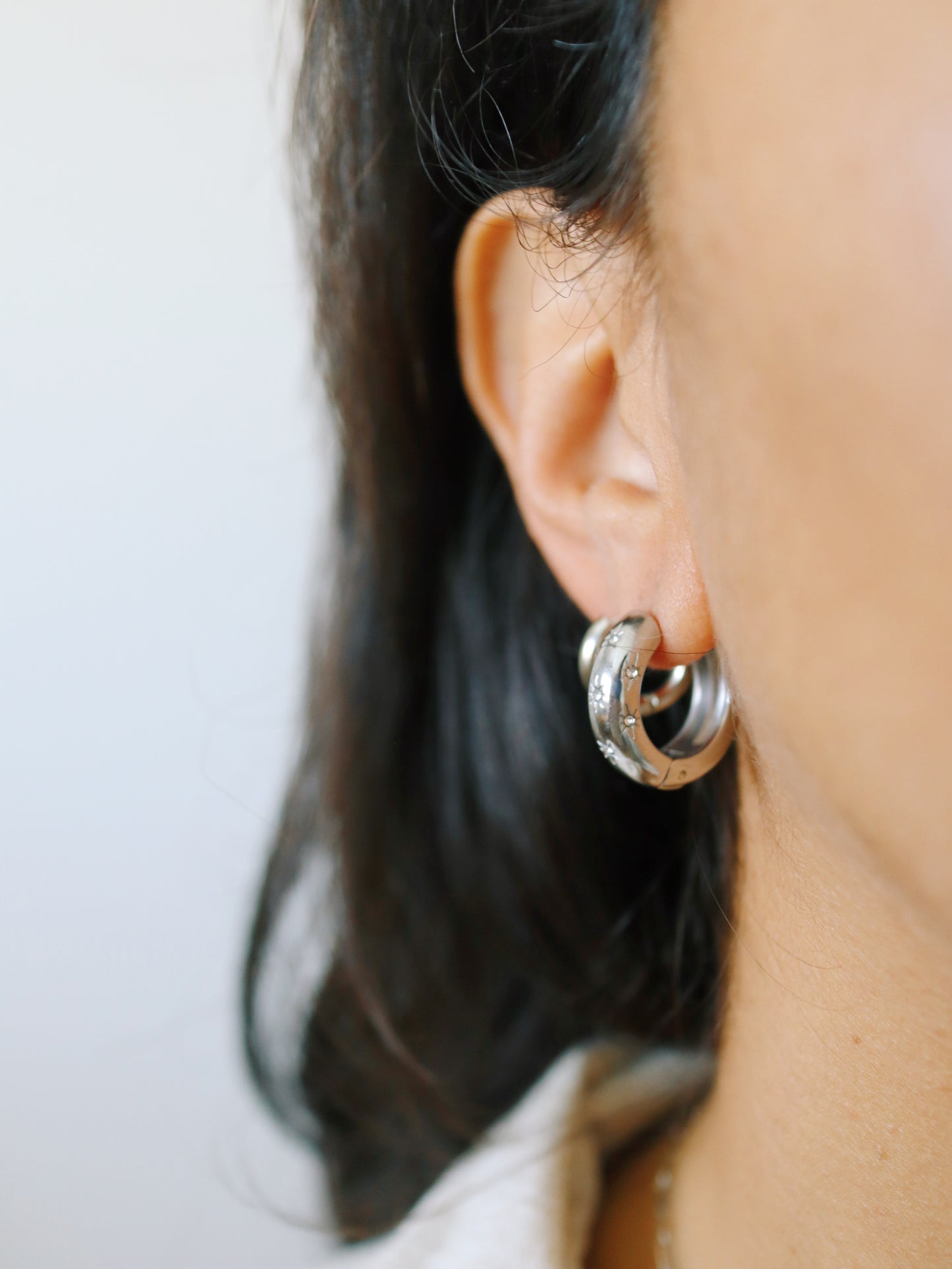 Silver Skye Hoops
