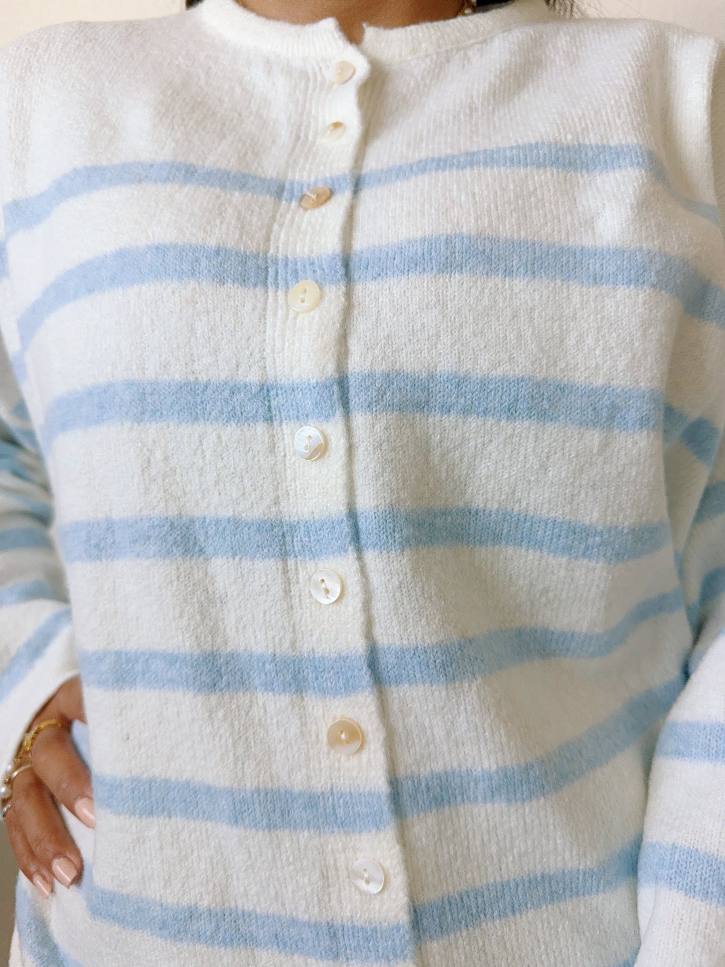 Sea Foam Striped Cardigan