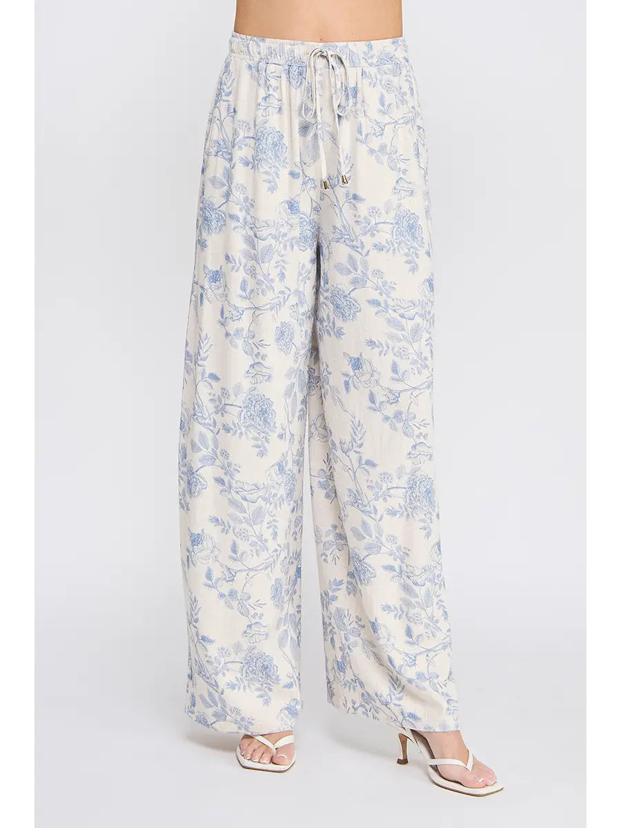 Blue Rose Linen Pants