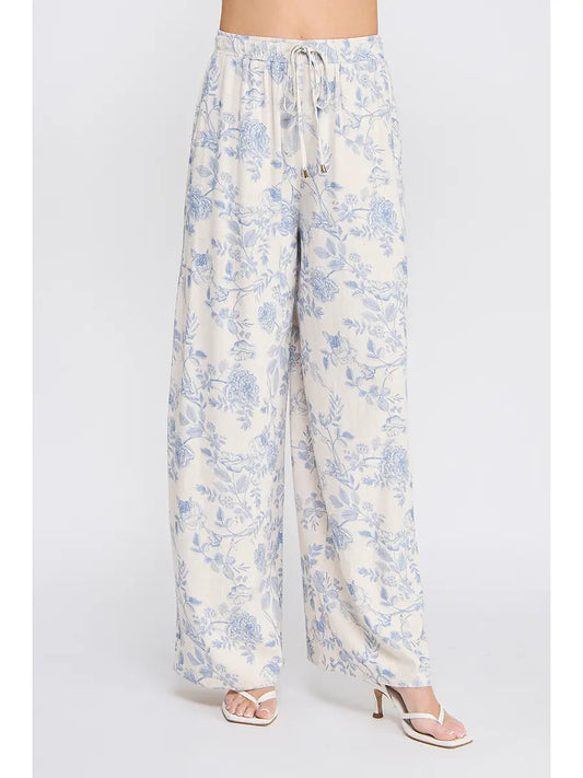 Blue Rose Linen Pants