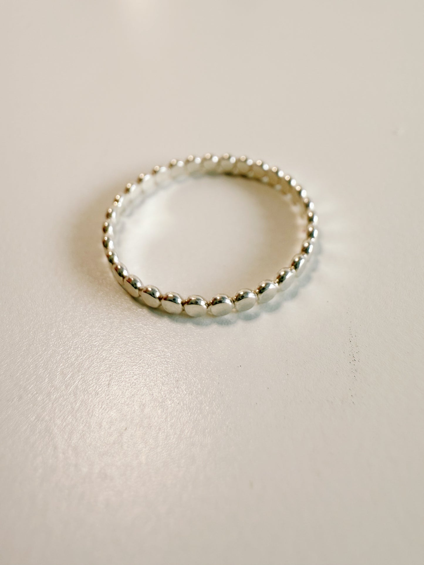 Silver Flat Bead Ring