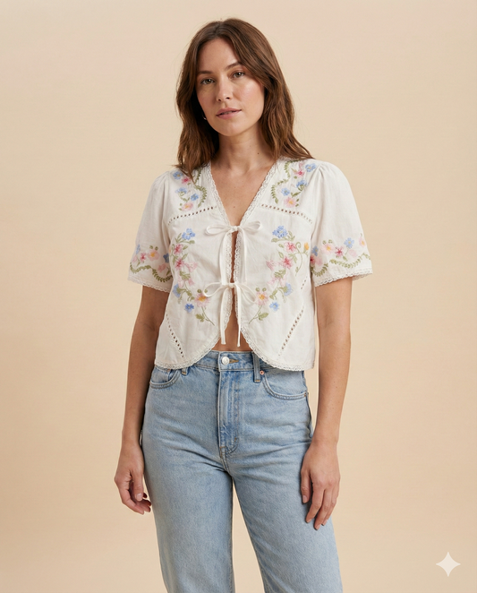 Champs Elysees Embroidered Top