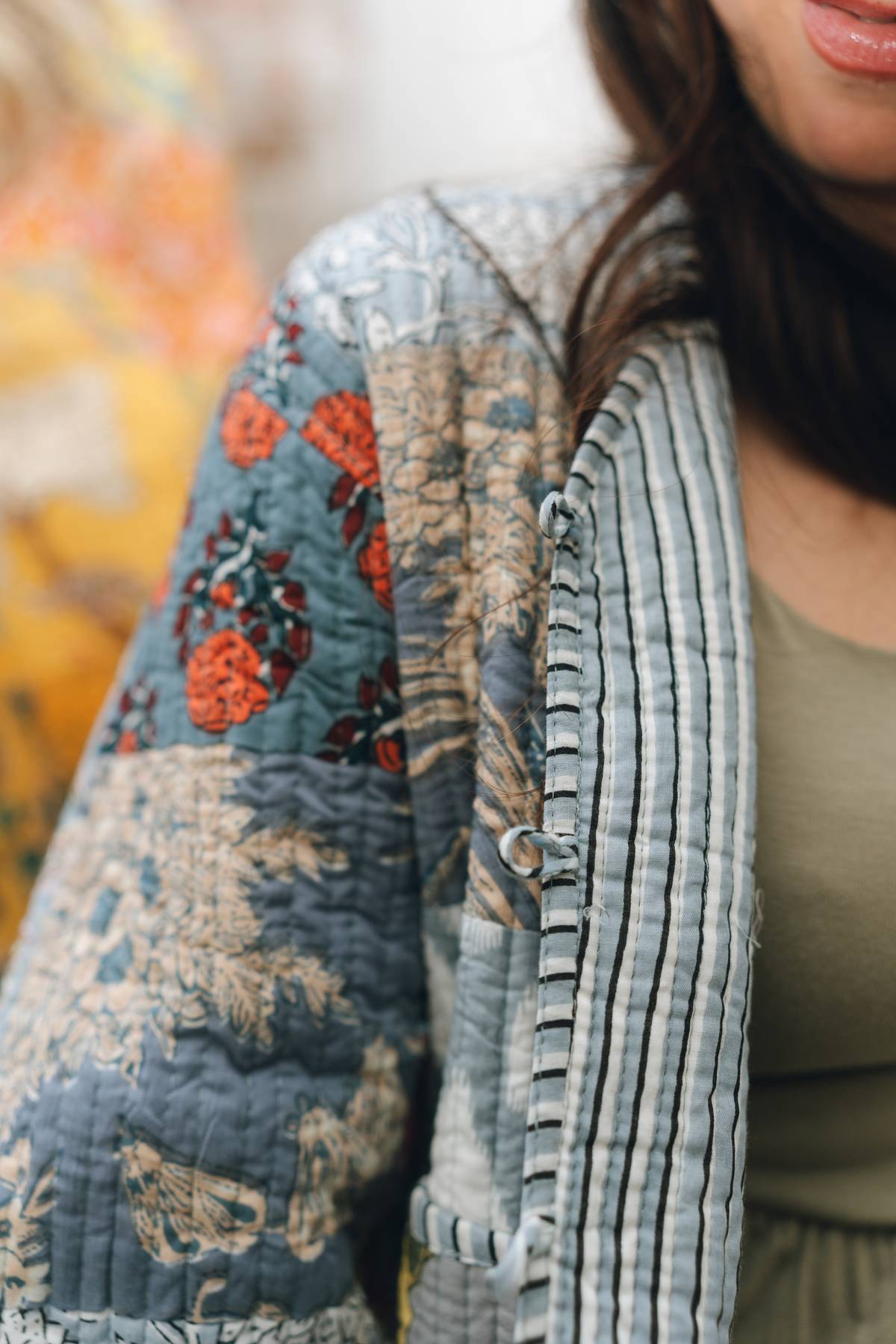 Grey Quilted Cotton Jacket