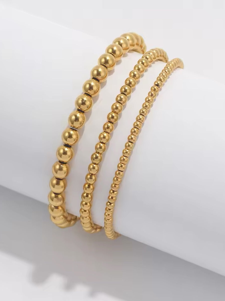 Gold Beaded Bracelet Set