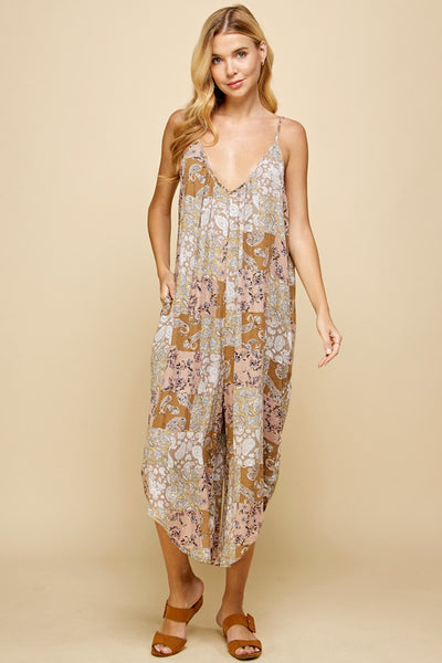 Earthy Paisely Jumpsuit