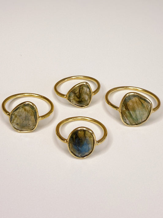 Labradorite Gold Vermeil Ring