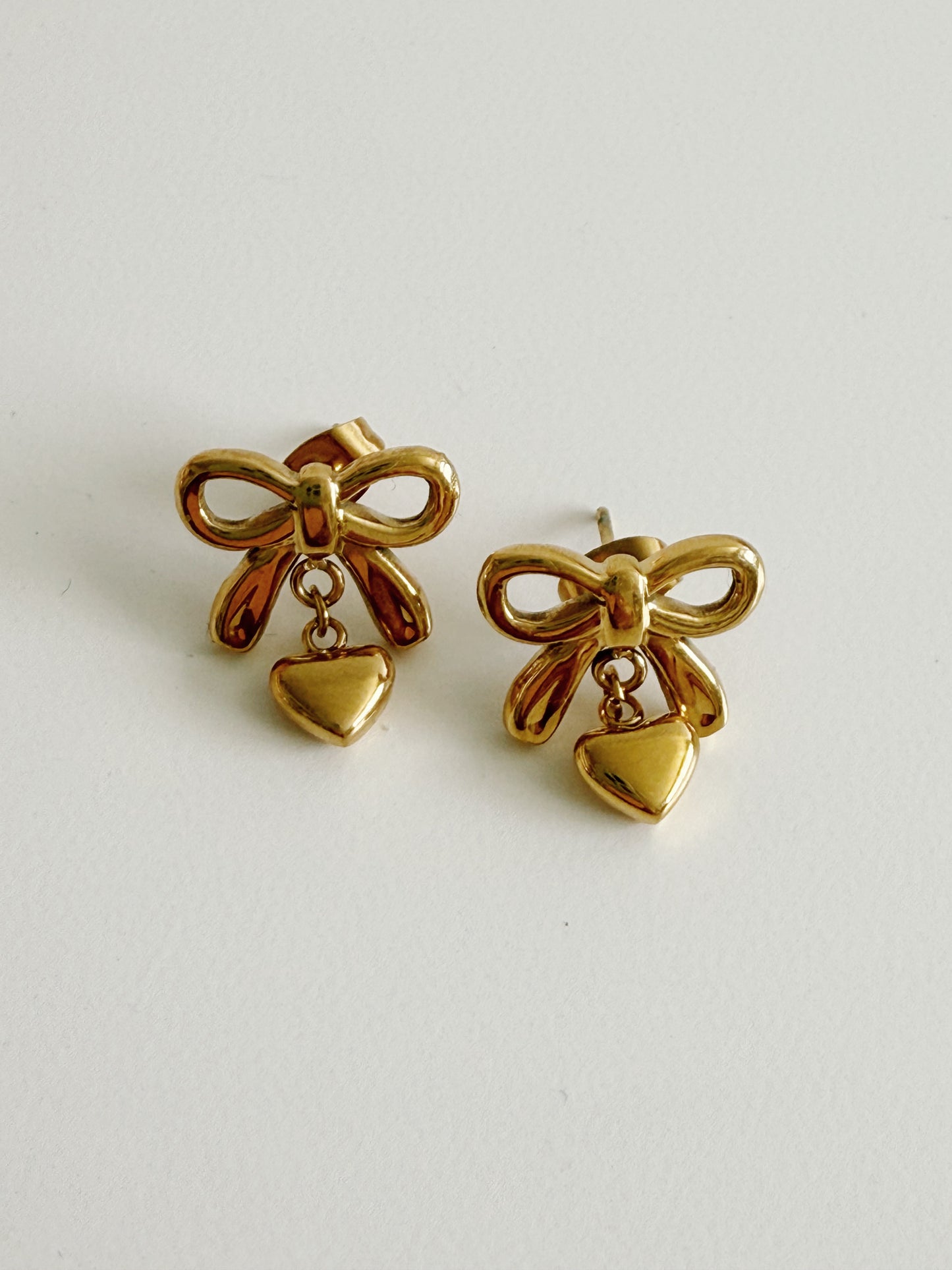 Bow + Heart Earrings