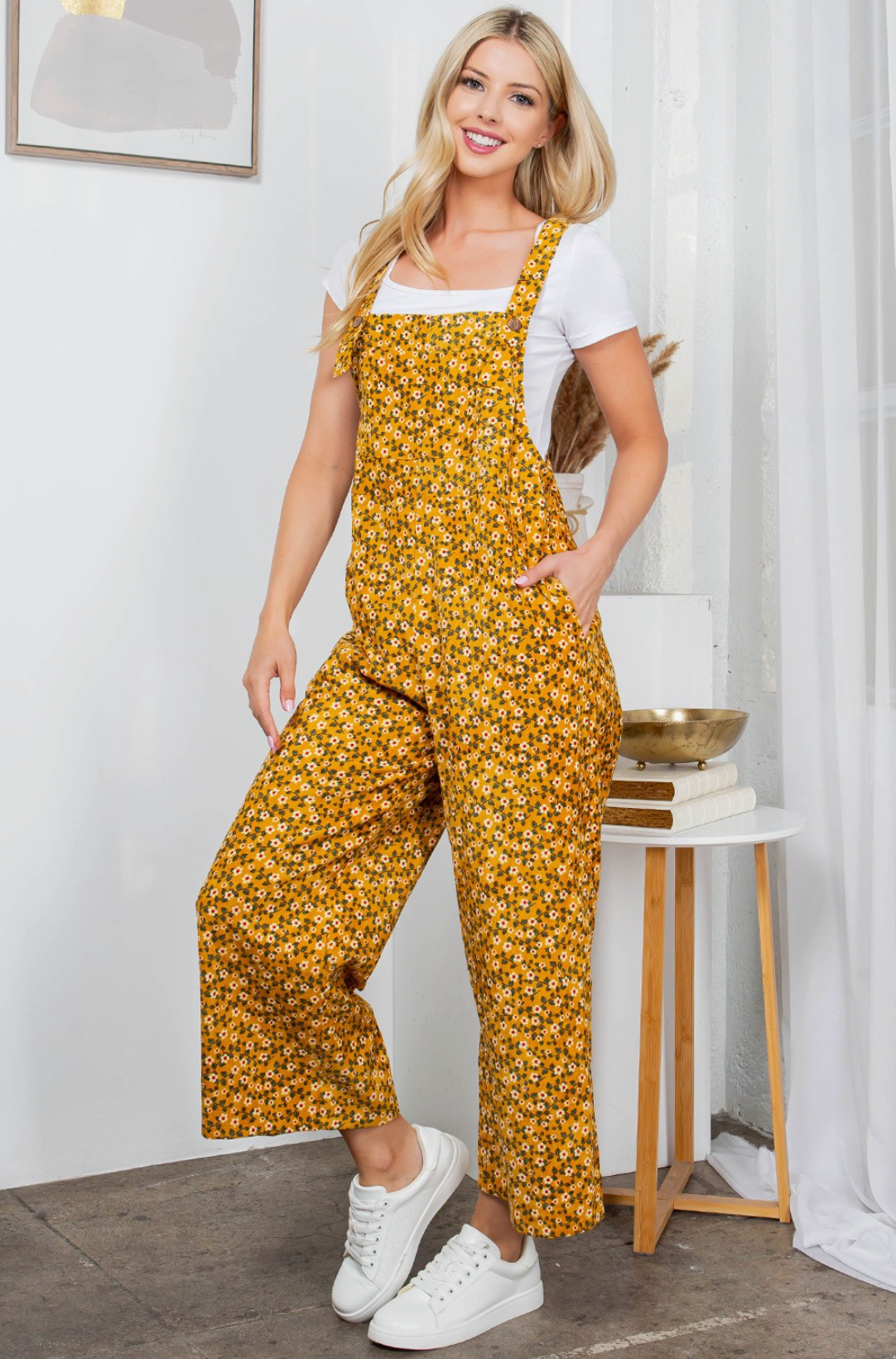 Flower Cordy Overalls