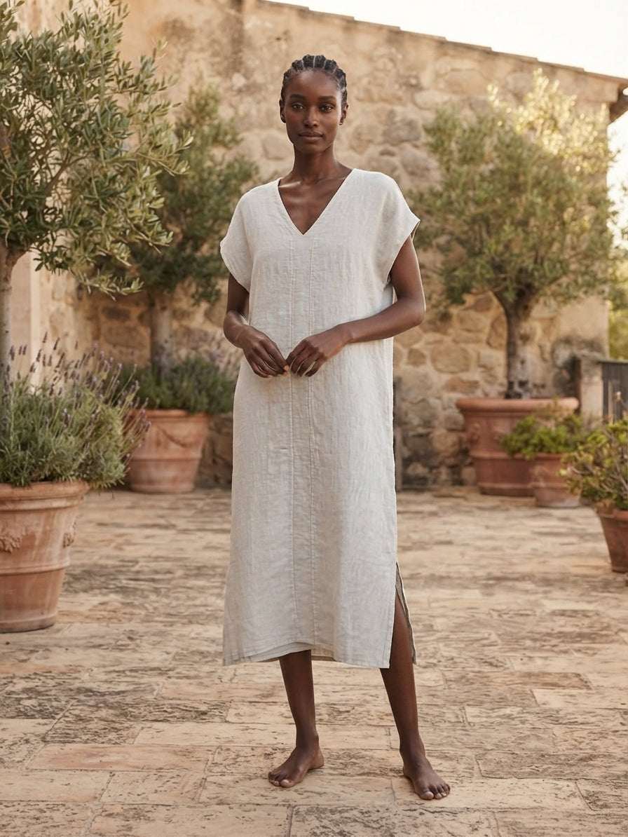 White Linen Tunic Dress