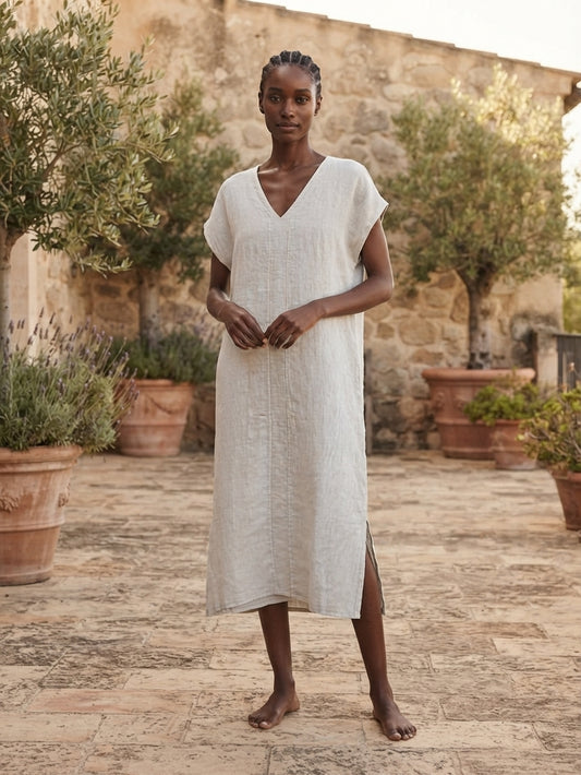 White Linen Tunic Dress