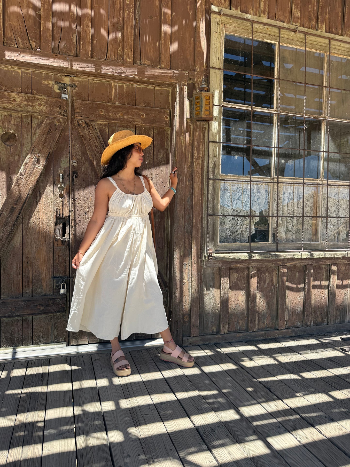 Cream Cotton Culotte Jumpsuit