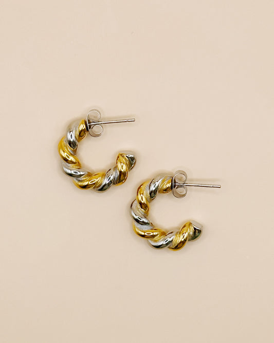 Two Tone Twist Hoops