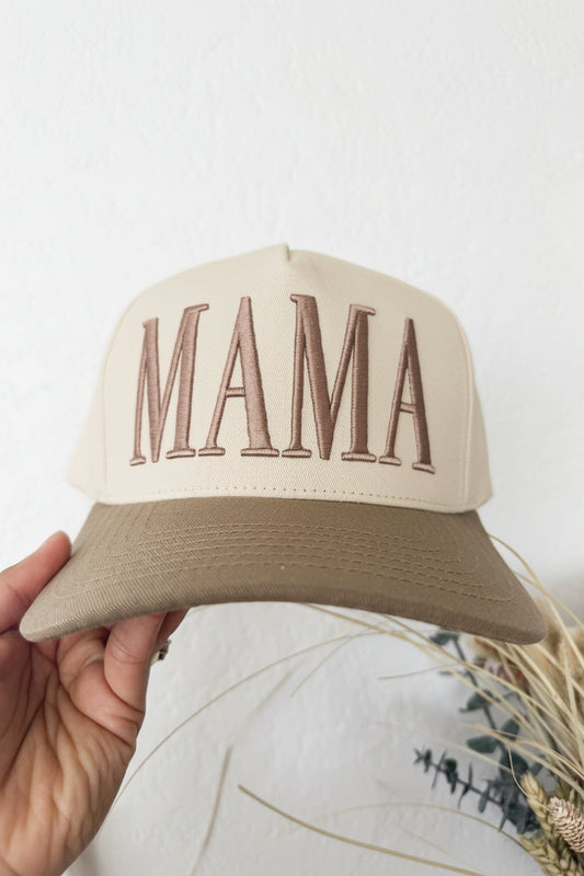 Beige Mama Embroidered Cap